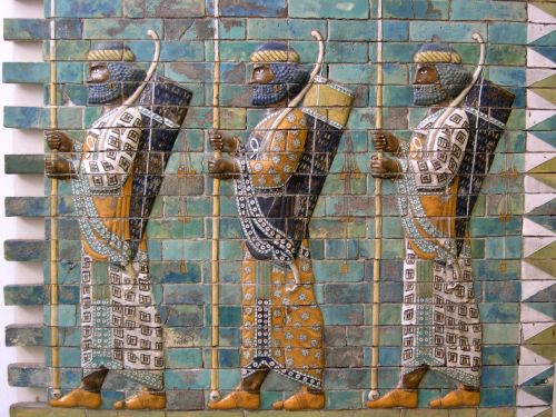 Persian Archers at Darius' palace at Susa, 5th century BC. Exhibited in Pergamon Museum / Vorderasia