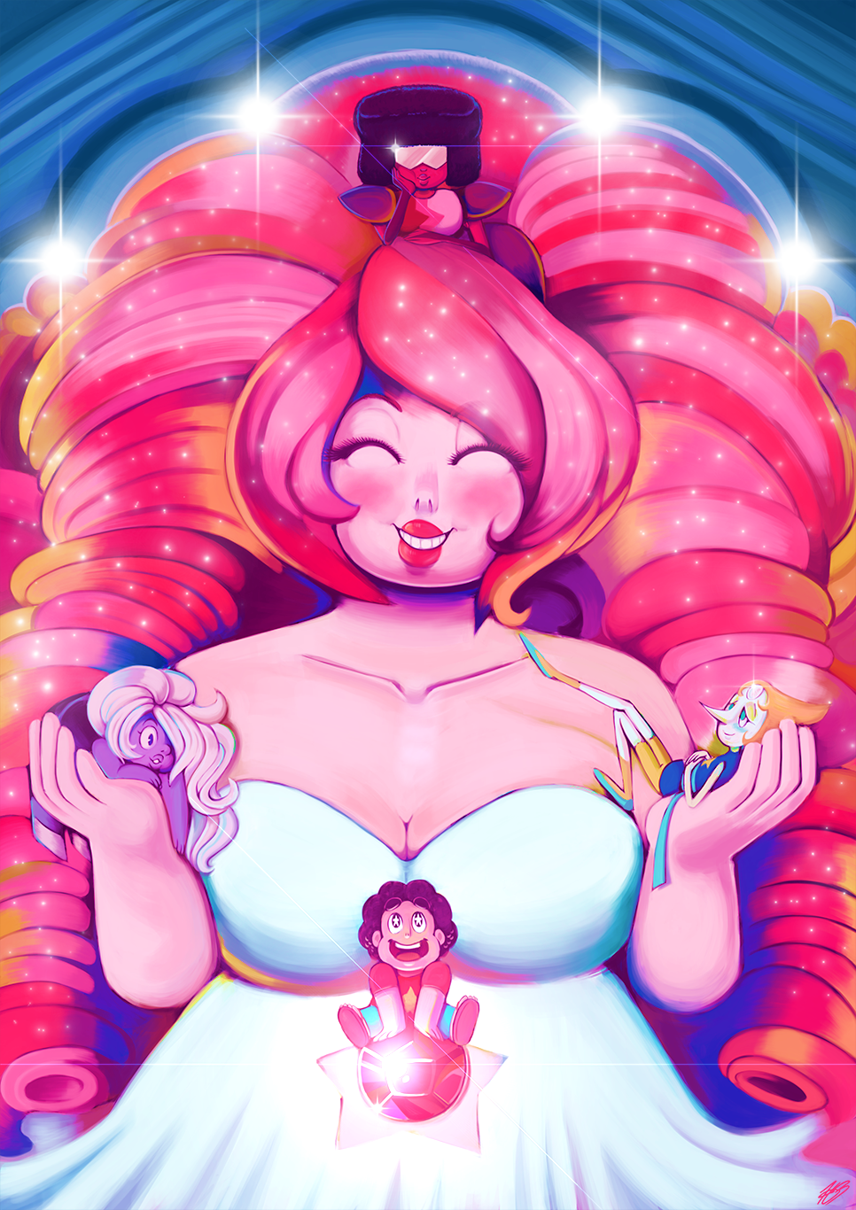 hayleymulch-art:  New Steven Universe print! Learned some new painting techniques