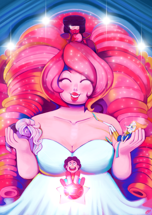 hayleymulch-art:  New Steven Universe print! Learned some new painting techniques for this one (thanks to the resources and tutorials from Manga Artist Volume 2), and was entirely painted using Photoshop for a change. I’m hoping to sell this around