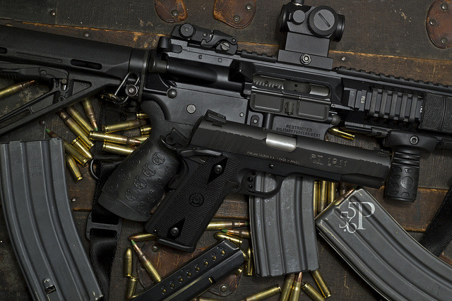 militaryandweapons:  AR and 1911-2 by 5.56 Photography on Flickr.