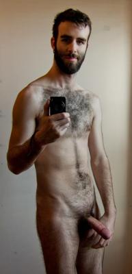 averagedudenextdoor:  Natural looking bearded dude, exposing his hairy junk