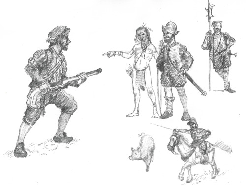 Preparatory sketches for Pigs in AmericaNovember 2016