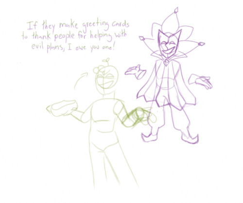 Luigi/Dimentio: If they make greeting cards to thank people for helping with evil plans, I owe you one!