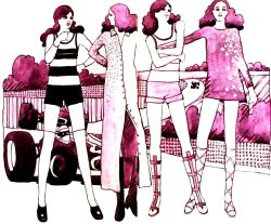 superseventies:  Teenage fashion illustration,