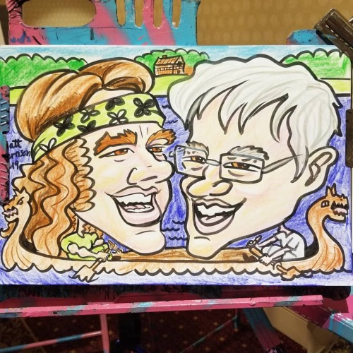 Drawing caricatures at the New England Wizardfest today and tomorrow!    There are lots of vendors here with Harry Potter type merch.   Plenty of crystals, jewelry, wands, brooms, cupcakes, an illustrator specializing in dragons, plus other fun stuff!