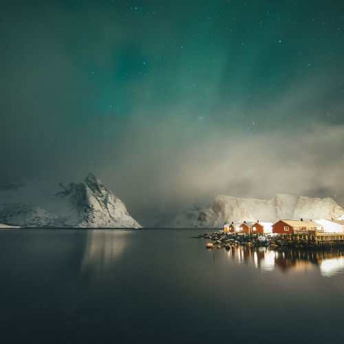 travelgurus:              Peeking Northern Lights In The Lofoten Islands by Dylan Furst                   Travel Gurus - Follow for more Nature Photographies!   