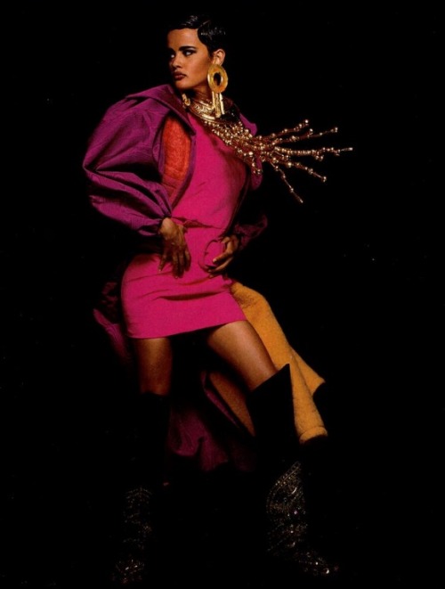 Nadege du Bospertus  in Vogue Italia, Sep 1990Photographed by Patrick Demarchelier