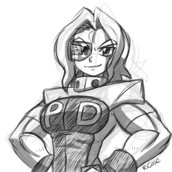 rcasedrawstuffs:  Futuristic Susan doodle   yup just a doodle to get warmed up this morning. I thought I drew her to buff but i figure its her pose   