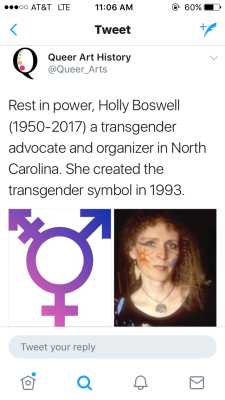 discourser-of-kruphix: Holly Boswell, creator of the transgender symbol and trans advocate and organizer, has passed away today, 8/14/17.  Details still unknown.