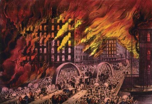 Today in History — Oct. 8th, 1871,The Great Chicago Fire begins.  Blame for the fire was place