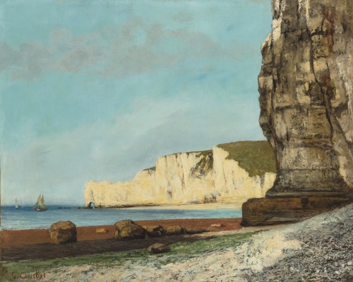 Gustave Courbet (French; 1819–1877)Étretat: Les Falaises = Étretat: The Cliffs Oil on canvas, 1870 S