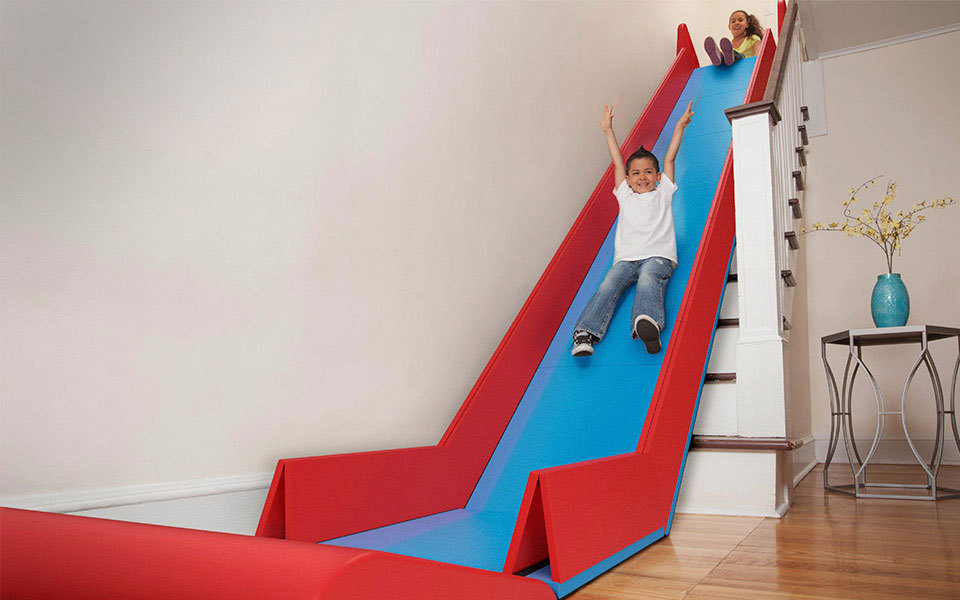 odditymall:  The SlideRider turns your stairs into a slide and is great for kids