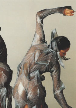 crystallizations:  Dancers from the Frankfurt Ballet in Pleats designed by Issey Miyake, 1991. Scan from Issey Miyake: Making Things.  