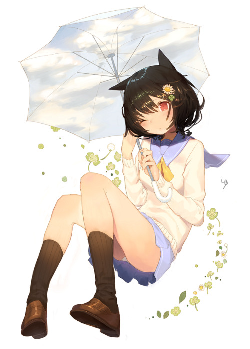 lazybearz:  にゃん耳2 | よつ葉 [pixiv] 
