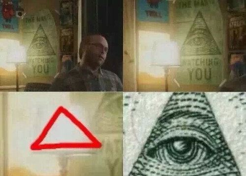 averagewhitegirl:dashondubstep:Illuminati. Watch out everyoneThis shit got me scared.It&rsquo;s all 