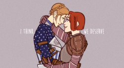 thefingerfuckingfemalefury:  against-stars:  x. “my love and i are never truly apart. when this is all over, i will join her again. and this time, nothing will come between us.”   &lt;3 Let them live together happily and forever, being good and cute