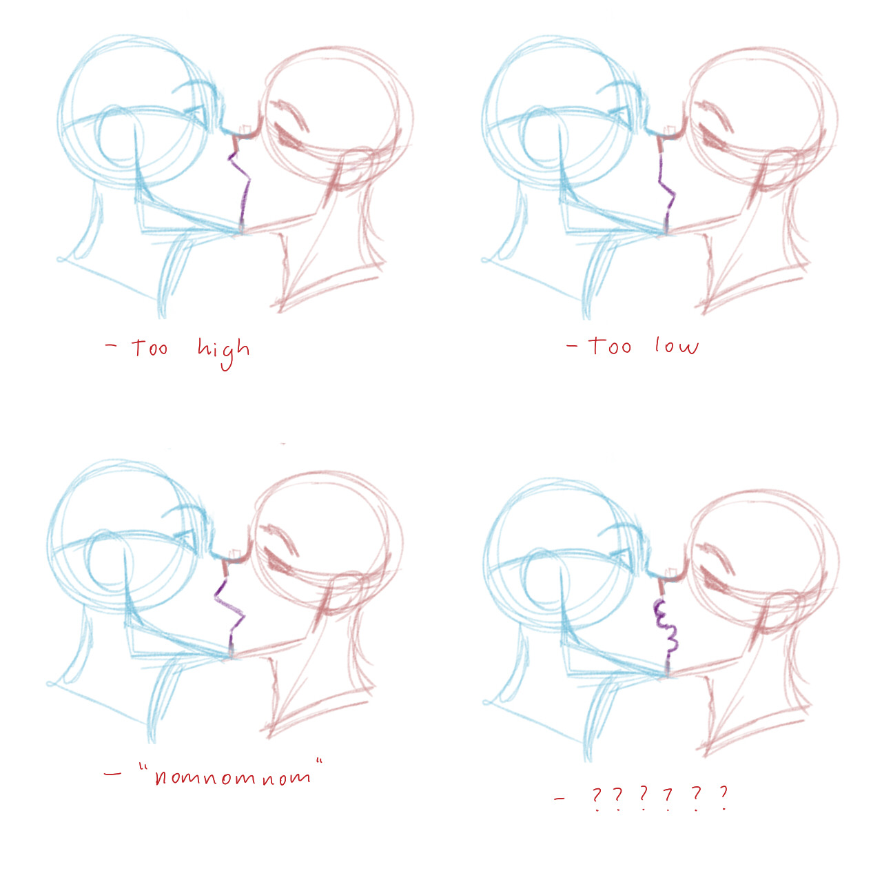 How to Draw a Kiss Scene (Highlights Differences in Physical Structures As  Well)