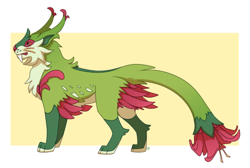 A sprigatito fake evolution– the first of possibly a few from me haha. It’s grass/fairy and ca