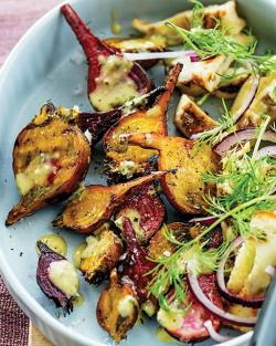 Sweetpaulmagazine:  Grilled Beets &Amp;Amp; Havarti Cheese With Mustard Vinaigretteno