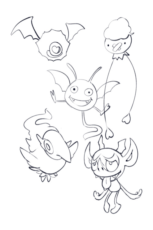 pokemon doodles. working on my lines! i will defend impidimp with my life