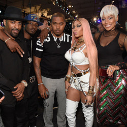 soph-okonedo:  DJ Clue, Nas, Nicki Minaj, and Monica attend the