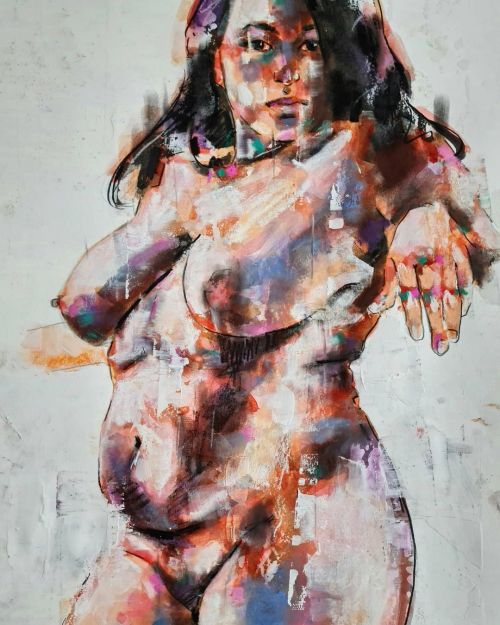 Female figure study in mixedmedia on paper 56x38cm. #fineart #visualart #mixedmedia #watercolourpain