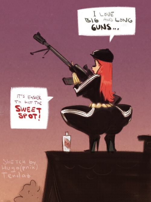   Black Widow - SlavSquat - Cartoon PinUp Sketch  Natasha, where you’re going with that big gun? :)  Newgrounds Twitter DeviantArt  Youtube Picarto Twitch   