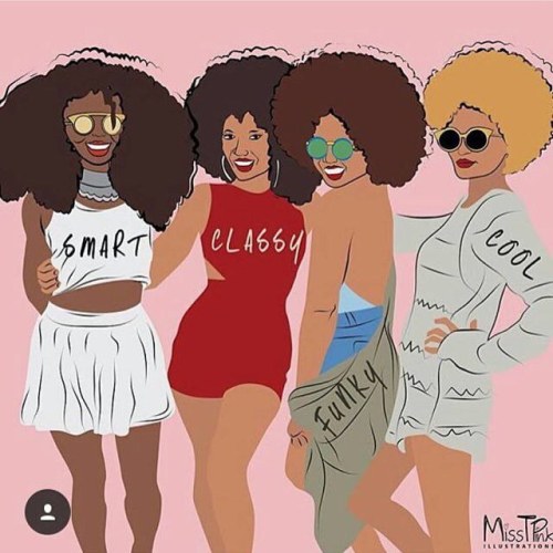 ADORE this illustration by @misstpink!#2frochicks #blackgirlmagic #blackart #illustration #flygirls 