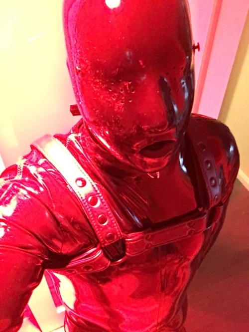 Rubber night under the red light.