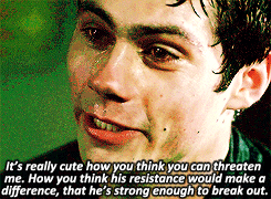 dylanships:   Teen Wolf AU: In which Nogitsune!Stiles tortures Derek.  giveaway prompt fill for sterekvibes 