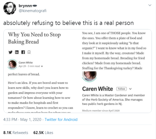 masochist-incarnate: livepoultryfreshkilled:  livepoultryfreshkilled:  regicide1997:  samthor:   goawfma: the entitlement….i swear only yt people.. you *buy* your flour? you don’t grow your own wheat and mill the grain on your water turbine stone….