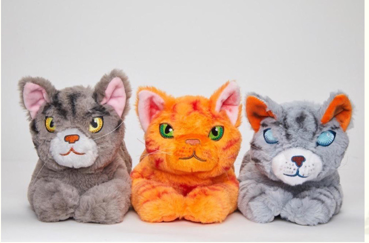 SET OF 3 LARGE PLUSH - Jayfeather, Graystripe and Firestar