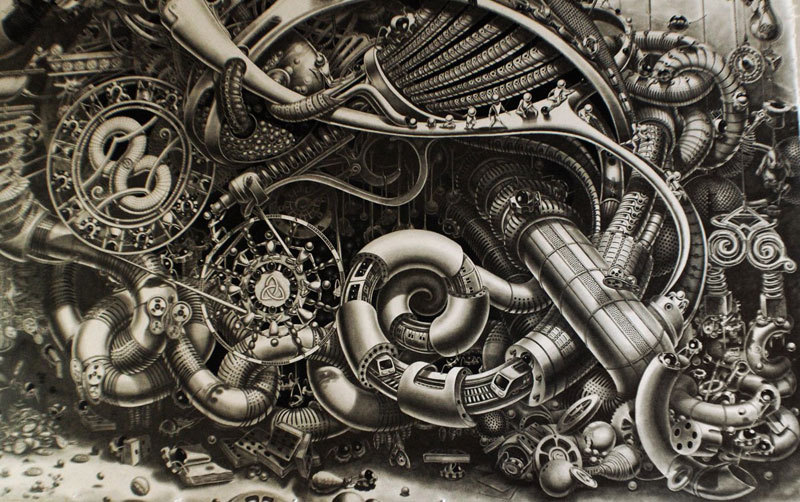 opticallyaddicted:  Samuel Gomez Draws a 90-Square-Foot MasterpieceBorn in Santo