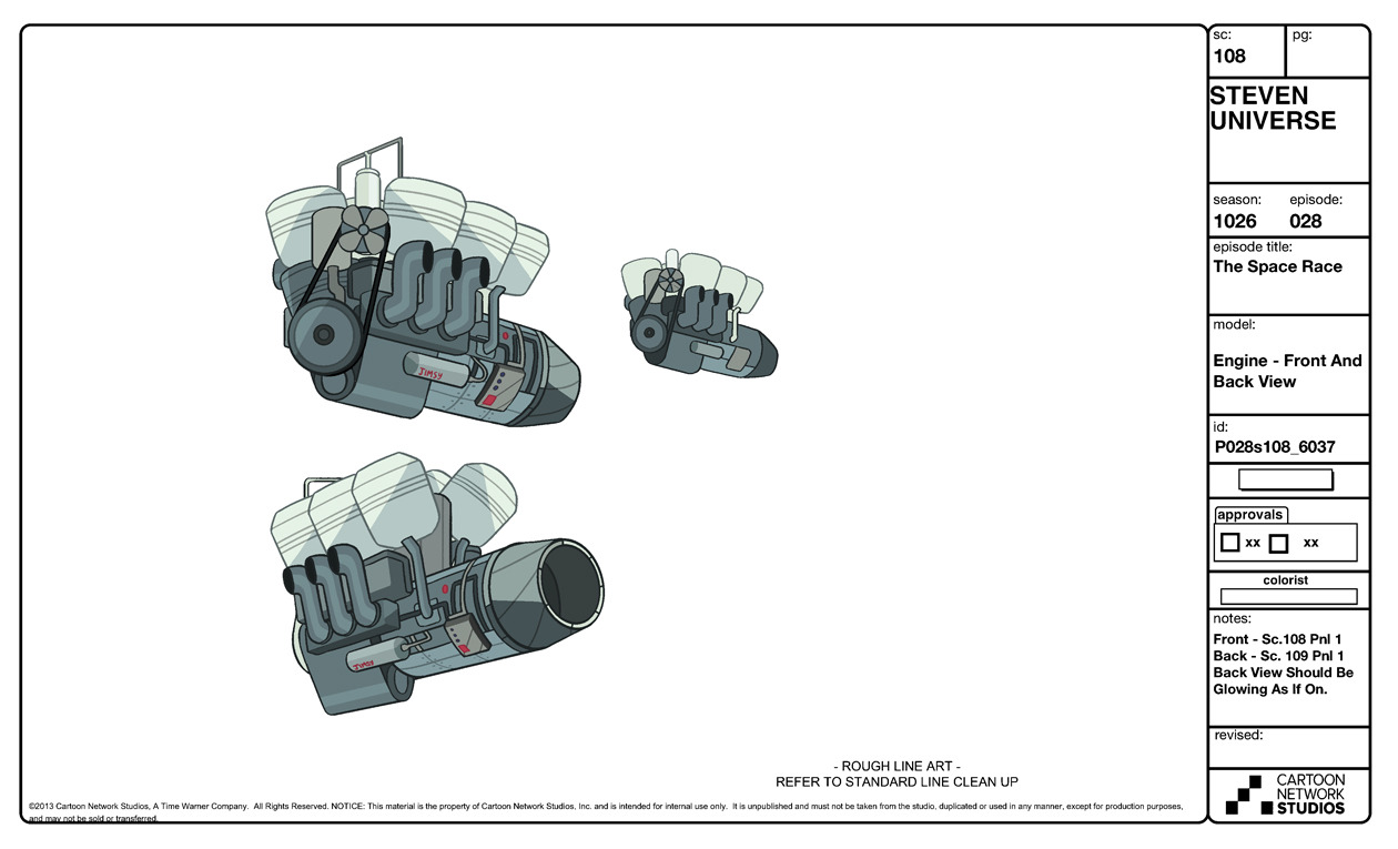 A selection of Character, Prop and Effect designs from the Steven Universe Episode: Space