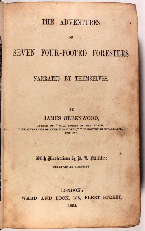 The adventures of seven four-footed forestersNarrated by themselves by James Greenwoodwith illustrat