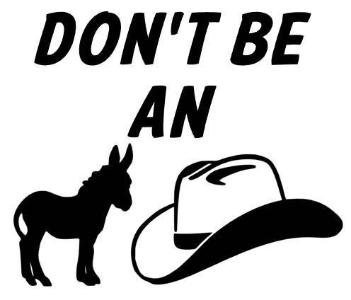 Don’t Be An Asshat Decal, Donkey Decal, Hat Decal, Car Decal, Vinyl Decal, Oracle 651 Decal
