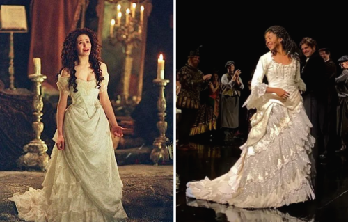 operafantomet:Christine Daaé’s wardrobe in: LEFT: The 2004 movie, as worn by Emmy Rossum (2004). Des