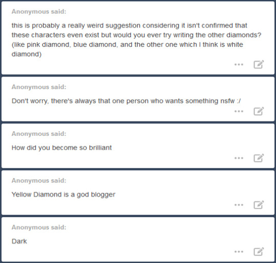 All anon answers from the past week or so under the cut!It’s from Full Disclosure, the first episode of season two.Don’t cry! I love making comments in the tags of my posts. It’s like, extra content for the people who care to read them.I still need