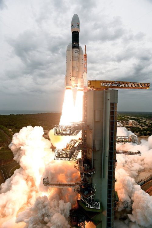 India’s Chandrayaan-2 mission launches on a GSLV Mk III vehicle from the Second Launch Pad at 