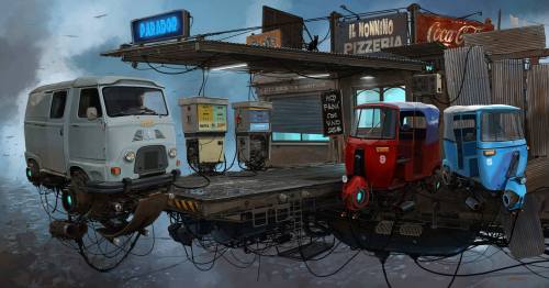 scifiarchive:  Retrofuturistic vehicles by Alejandro “Burda” Burdisio 
