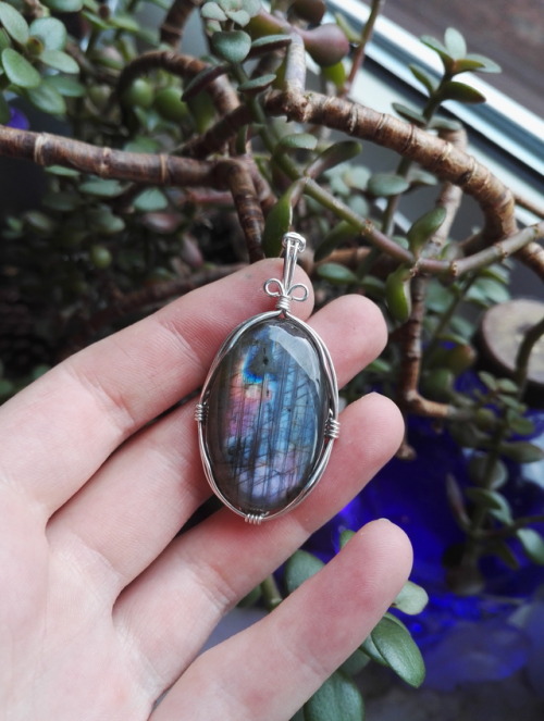 Custom pendants I made past few days.Labradorite and rainbow moonstone in sterling silver and a love