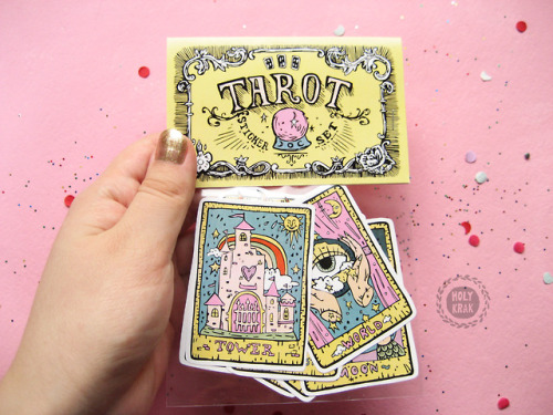 il-biografo:My new TAROT Sticker set9 hand-cut stickers with original illustrations.Buy it HERE or c