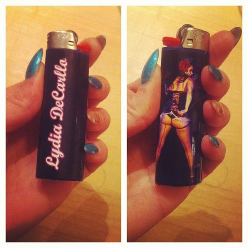 LDC lighters! Get into it! #sexyfire #merch #burlesque #lydiadecarllo