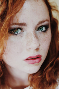 Stunning Green-Eyed, Freckled Ginger Beauty.