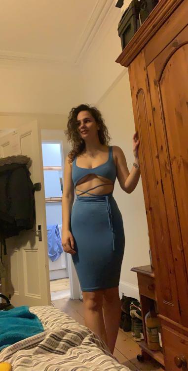 Porn Blue dress photos