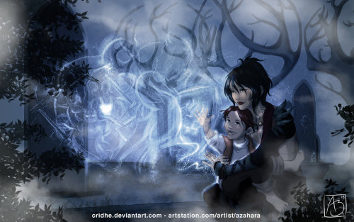 azahara:First post :) Trying to share this image from my Deviantart account.Morrigan and her son thr