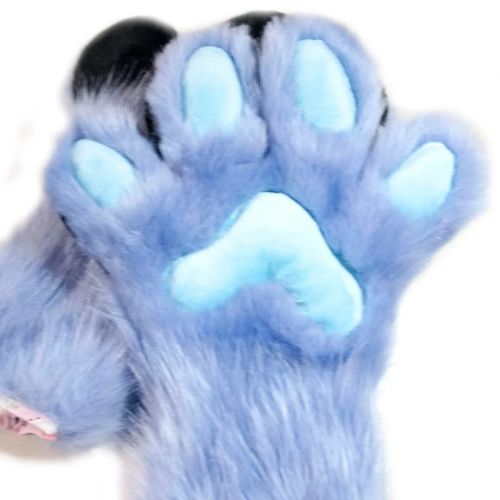 Excited to share the latest addition to my #etsy shop: Blue and black soft and puffy fursuit hand pa