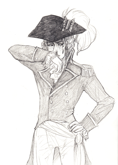 hamiltonshorn:bloody lafayette after battle, inspired by @elizarioux ‘s lovely lafayette drawing!!