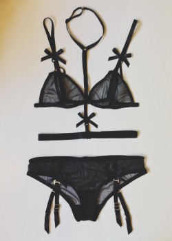 abchannahxyz:  dollyfoxx:  A mini set I put together via my new collection. Ramona Mesh Bra, Harness &amp; Panty w/ detachable garters. xx  #wishlist 