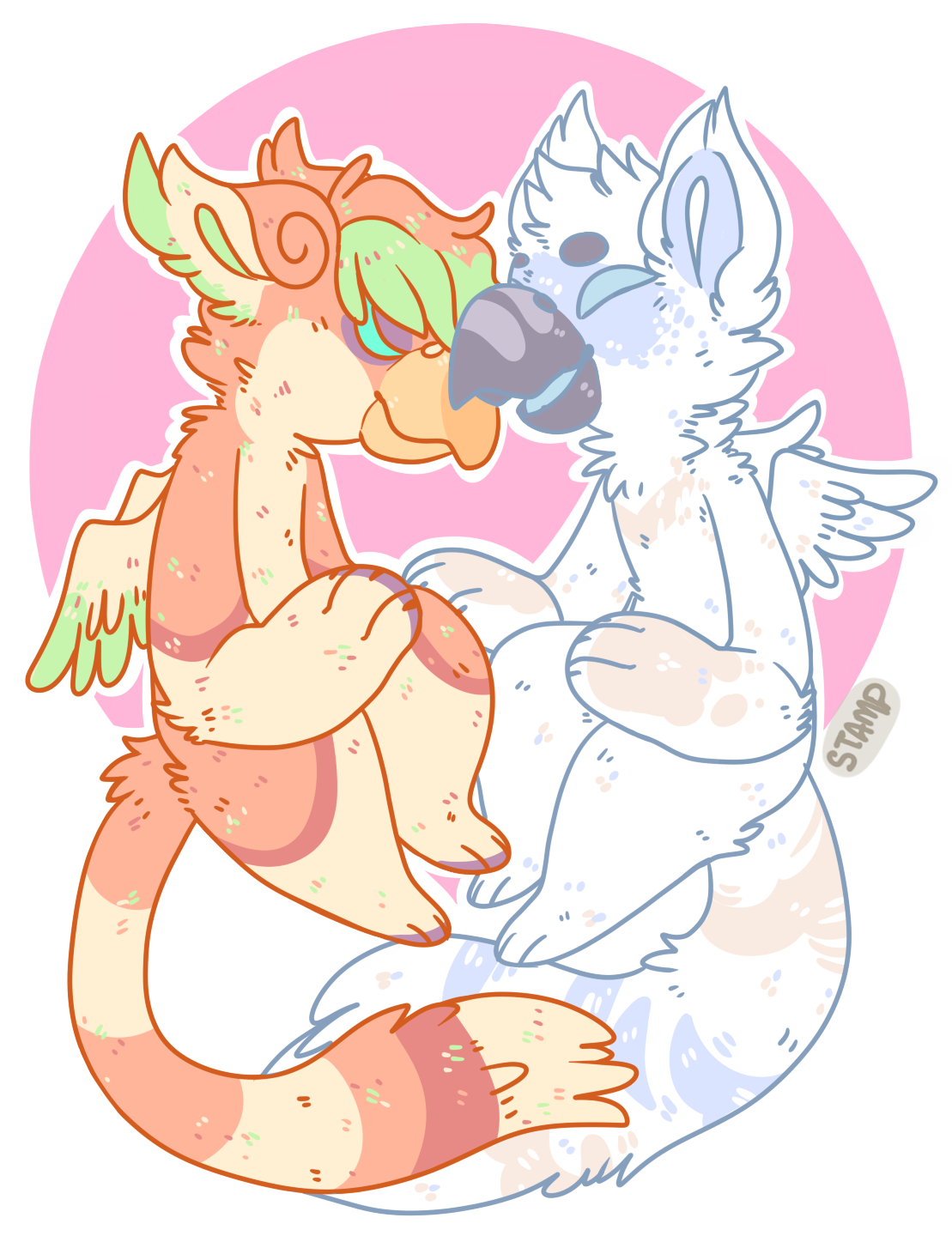 elidraws:  birbs ootaniyuri and i adopted the otherday uou